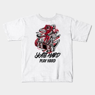 Skate hard, play hard skating Kids T-Shirt